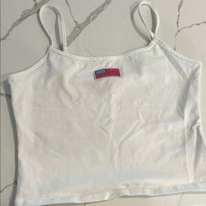 Edikted White Tank Top with Flag M